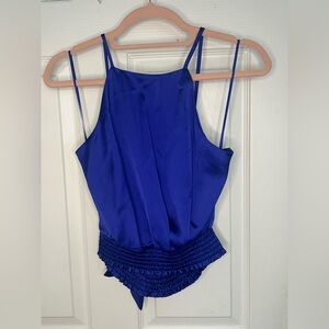 Sincerely Jules Royal Blue Ruched Blouse